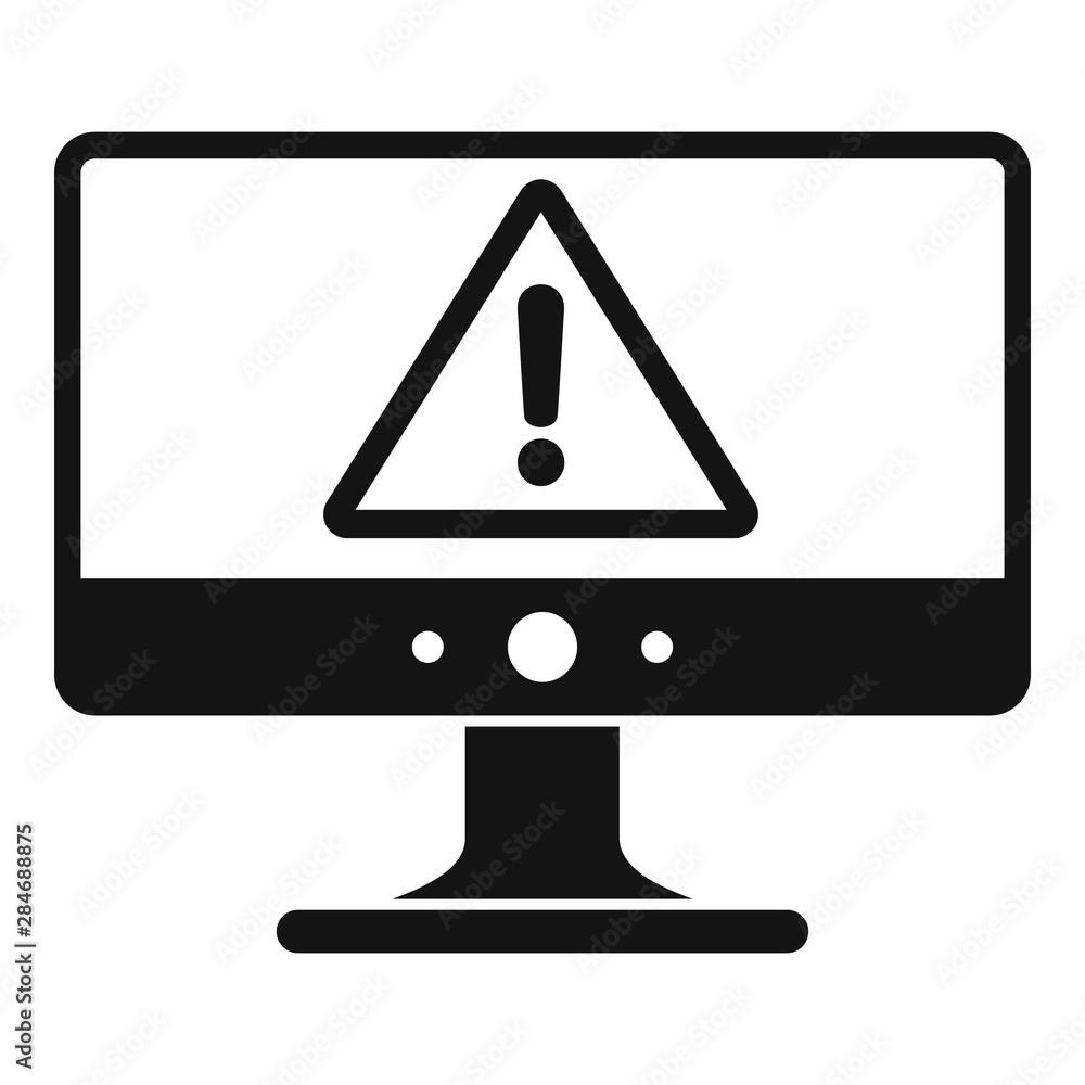 Poster computer security alert icon. simple illustration of computer security alert vector icon for web des