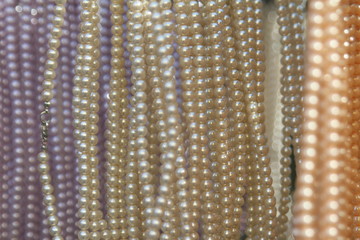 Fototapeta na wymiar close-up of necklaces with pearls