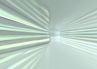 Simple empty room interior with lamps. 3D