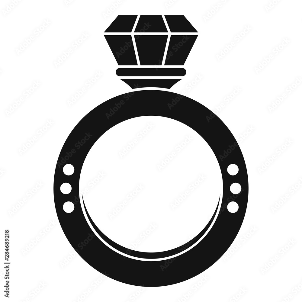 Wall mural Diamond ring icon. Simple illustration of diamond ring vector icon for web design isolated on white background