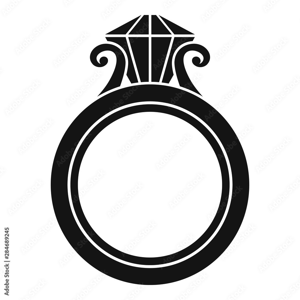 Poster ruby gold ring icon. simple illustration of ruby gold ring vector icon for web design isolated on wh