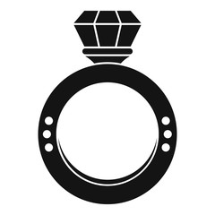 Naklejka premium Diamond ring icon. Simple illustration of diamond ring vector icon for web design isolated on white background