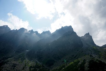 Beautiful High Tatras mountains landscape in  Slovakia near city Old Smokovec. sunny summer day