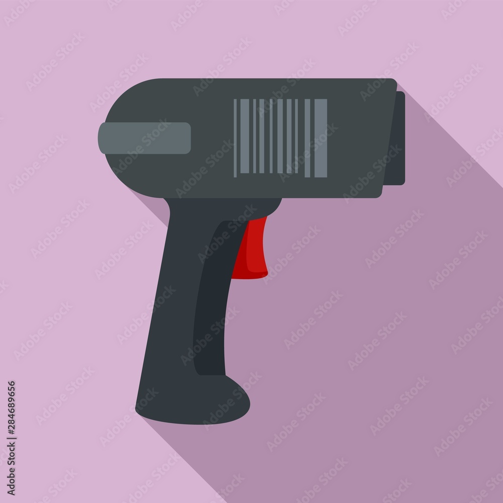Poster scan pistol icon. flat illustration of scan pistol vector icon for web design