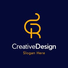 R line logo design inspiration, Creative and Minimalist Letter RR R Logo Design Icon