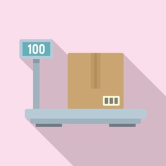 Warehouse scales icon. Flat illustration of warehouse scales vector icon for web design