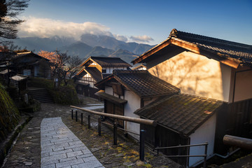 Magome juku with central alps, Kiso valley