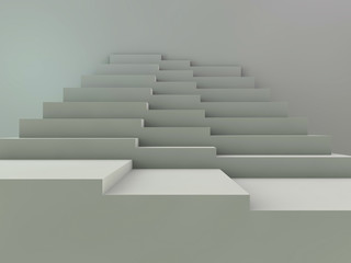 Stairs. Abstract steps. Granite stairs. Wide stone stairs. 3D.