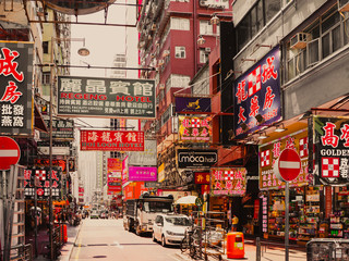 Hongkong China Altstadt  - obrazy, fototapety, plakaty
