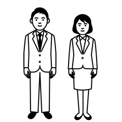Business man and woman on white background. Vector illustration.