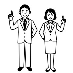 Business man and woman on white background. Vector illustration.