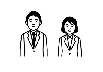 Obraz na płótnie Canvas Business man and woman on white background. Vector illustration.