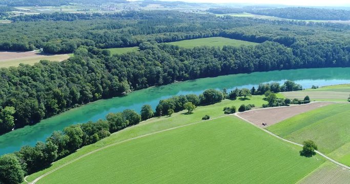 Rhine river - border between Switzerland and Germany