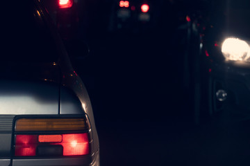 Fototapeta na wymiar Abstract of Blurred image light break cars on the road at night.