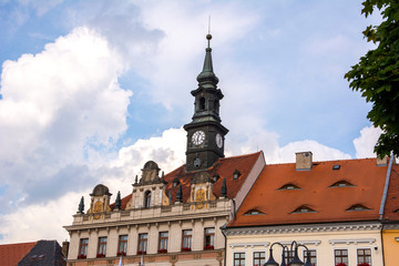 Obraz premium View to Ceska Lipa (Česká Lípa) city hall, Czech Republic