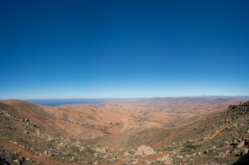Fototapeta na wymiar Panorama of the rocky desert on the Canary Islands