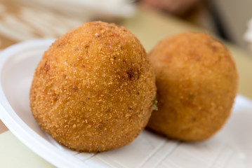 Sicilian  Arancini close up
