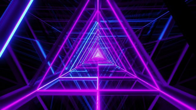 abstract glowing blue purple triangle wireframe background walpaper 3d rendering