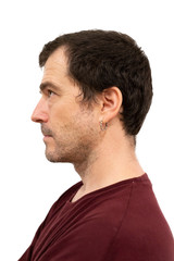 Obraz premium Studio Shot of Spanish Beard Man Looking to Right Side