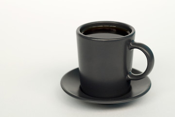 cup of coffee on a white