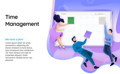 Team is editing calendar - Illustration