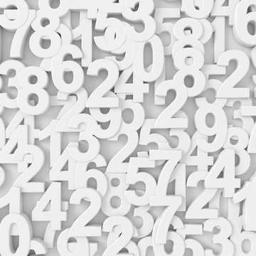 Abstract background of random numbers. 3D rendering.