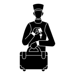 Hotel bag valet icon. Simple illustration of hotel bag valet vector icon for web design isolated on white background