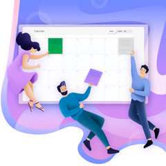 Team is editing calendar