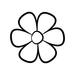 Flower outline icon. Blossom vector illustration isolated on white.