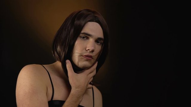 Desperate trans man taking hormonal pills to become woman, gender dysphoria