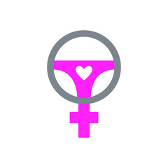  icon of car stir with women icon inside logo icon illustration