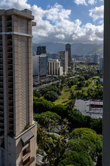 High rise buildings located in Honolulu, Hawaii