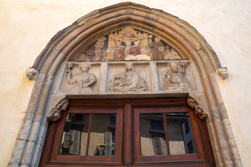 Fototapeta na wymiar Exterior of the church Chiesa di San Pancrazio, Bergamo, Italy