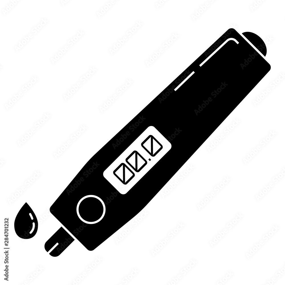 Poster glucometer test icon. simple illustration of glucometer test vector icon for web design isolated on 