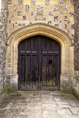 Fototapeta na wymiar View of door houses - Winchester, UK