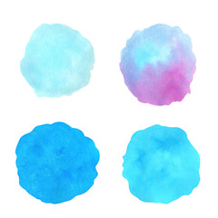 Color watercolor set. Watercolour splash stain on transparent background isolated on white.