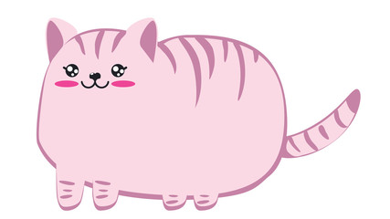 Fat pink cat design