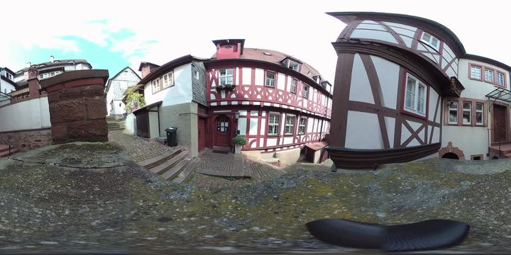 VR360, Altstadt mit Fachwerkhaus in Miltenberg am Main, 360VR, VR 360, 360 VR, VR