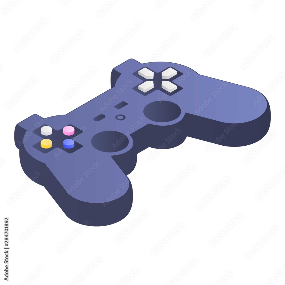 Poster joystick icon. isometric of joystick vector icon for web design isolated on white background