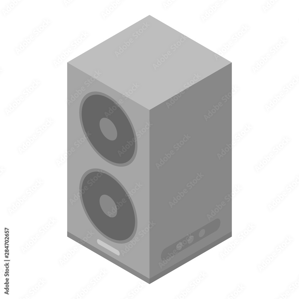 Poster sound speaker icon. isometric of sound speaker vector icon for web design isolated on white backgrou