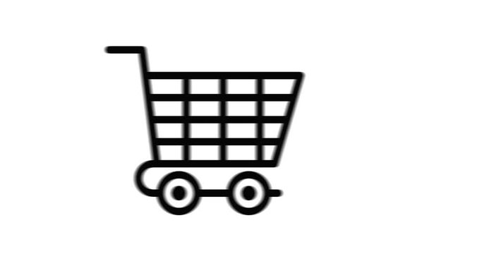 Shopping cart Thin line icon , Supermarket shopping trolly  outline icon style isolated on white background. 4K icon motion graphic animation
