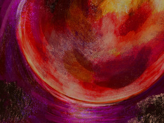 abstract red background sun planet space fire bloody sky nebula