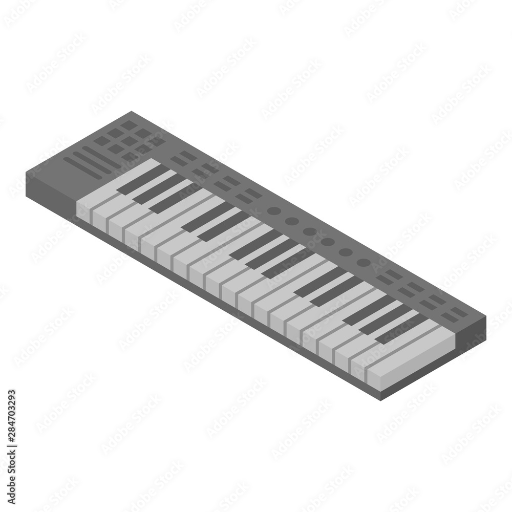 Poster studio synthesizer icon. isometric of studio synthesizer vector icon for web design isolated on whit