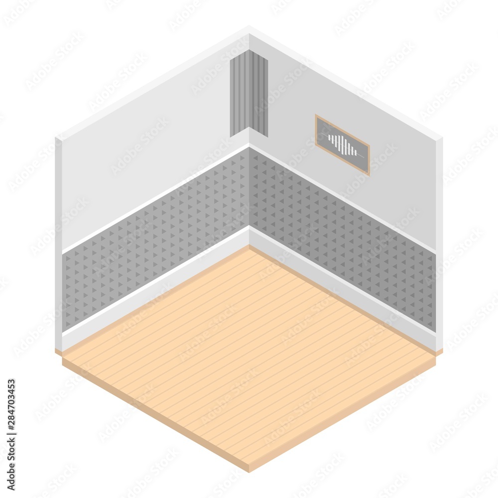 Poster empty room icon. isometric of empty room vector icon for web design isolated on white background