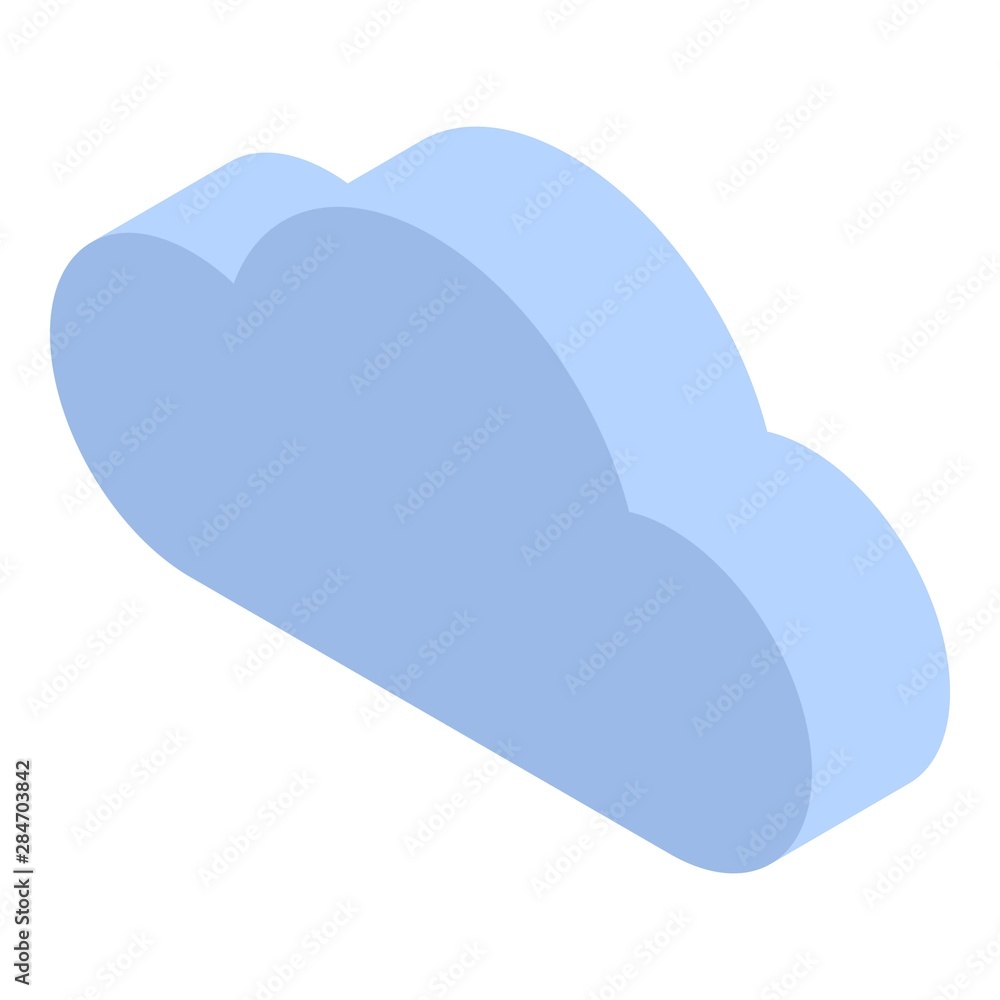 Poster data cloud icon. isometric of data cloud vector icon for web design isolated on white background