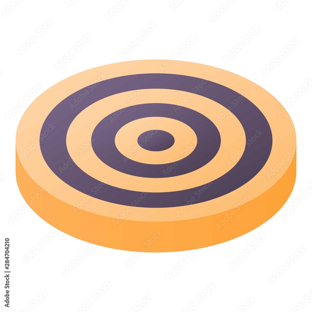 Poster yellow target icon. isometric of yellow target vector icon for web design isolated on white backgrou