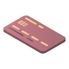 Credit card icon. Isometric of credit card vector icon for web design isolated on white background
