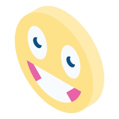 Emoji smiling icon. Isometric of emoji smiling vector icon for web design isolated on white background