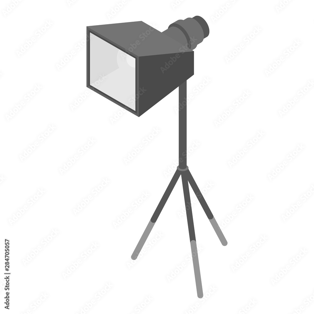 Poster tripod spotlight icon. isometric of tripod spotlight vector icon for web design isolated on white ba
