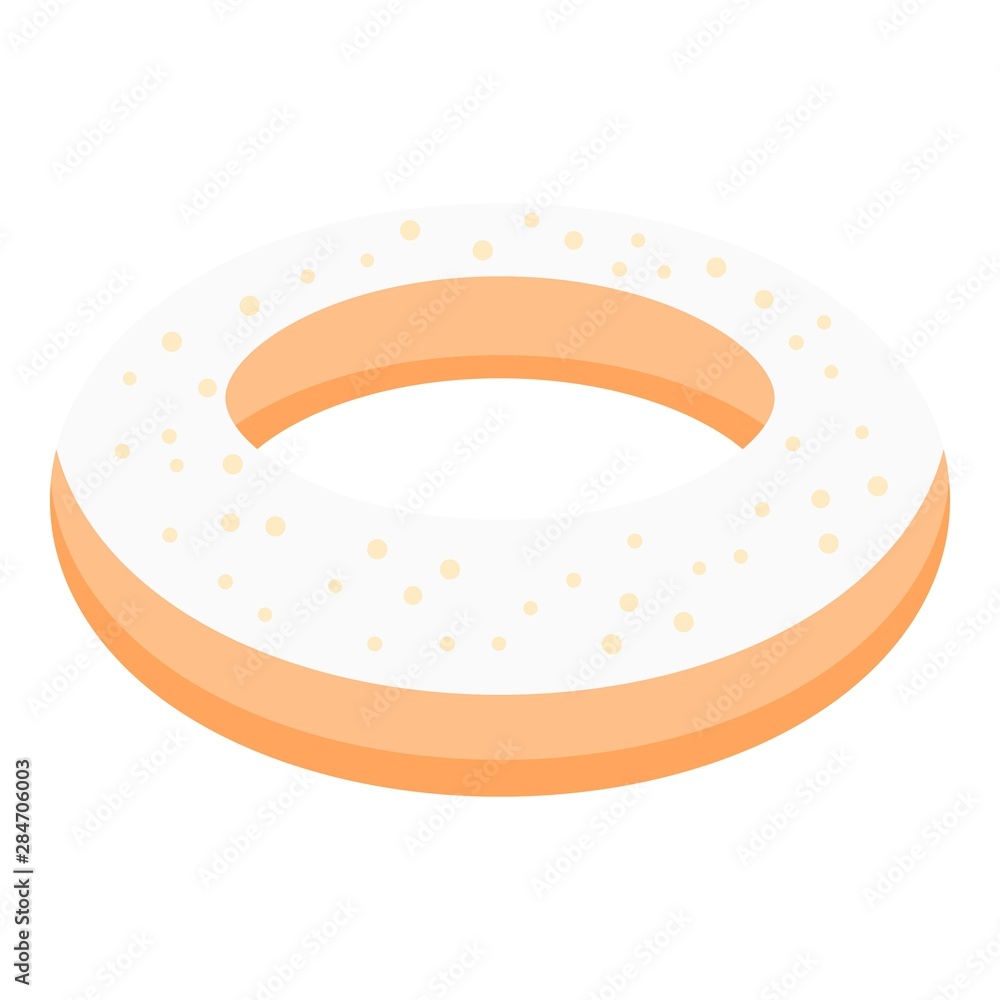 Poster vanilla donut icon. isometric of vanilla donut vector icon for web design isolated on white backgrou